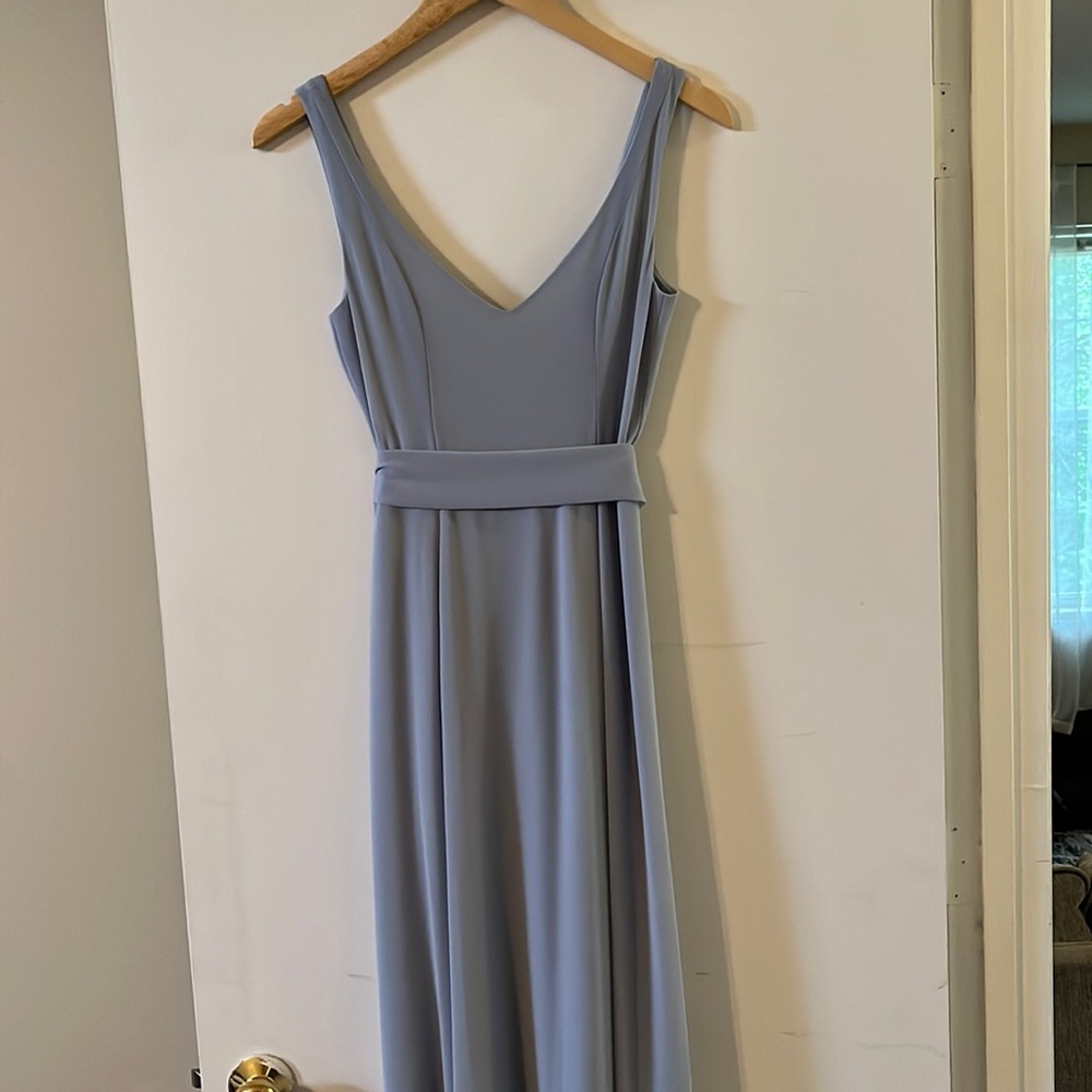 Showmeyourmumu Jenn Steel blue chiffon bridesmaid dress
